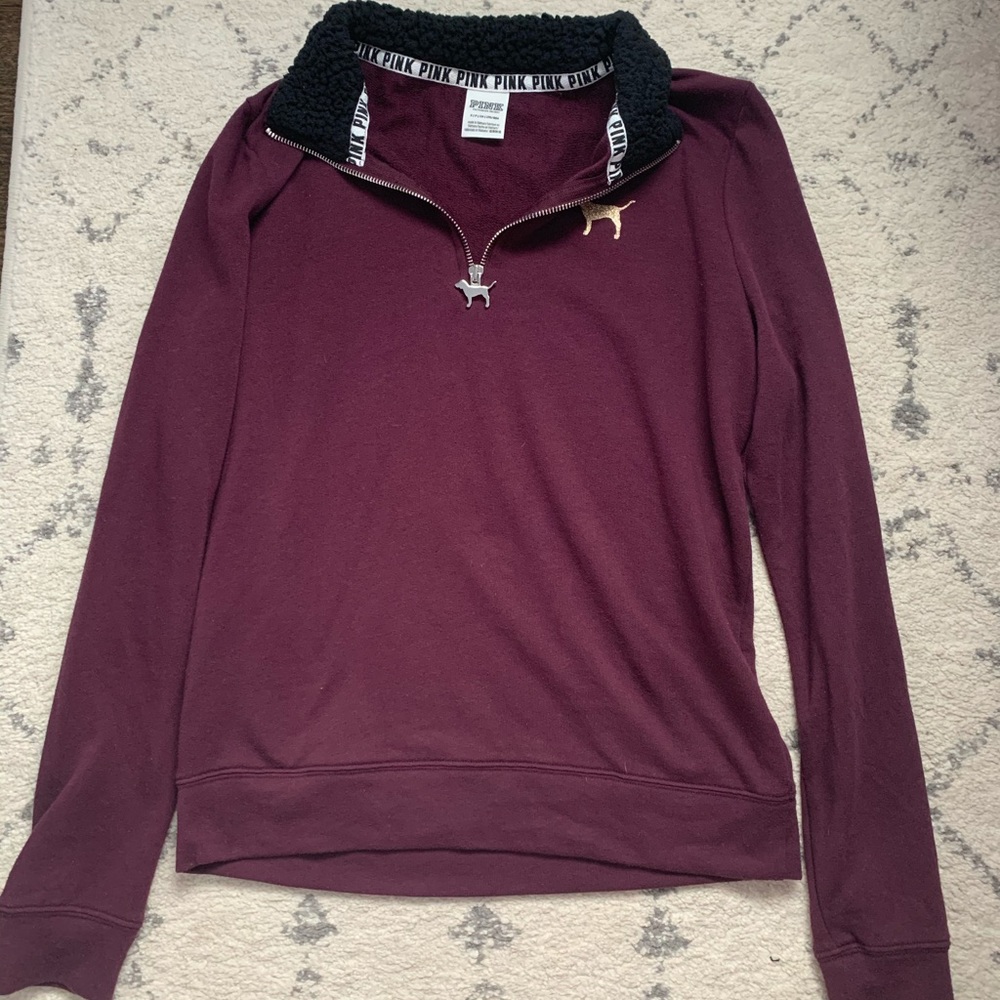 pink quarter zip